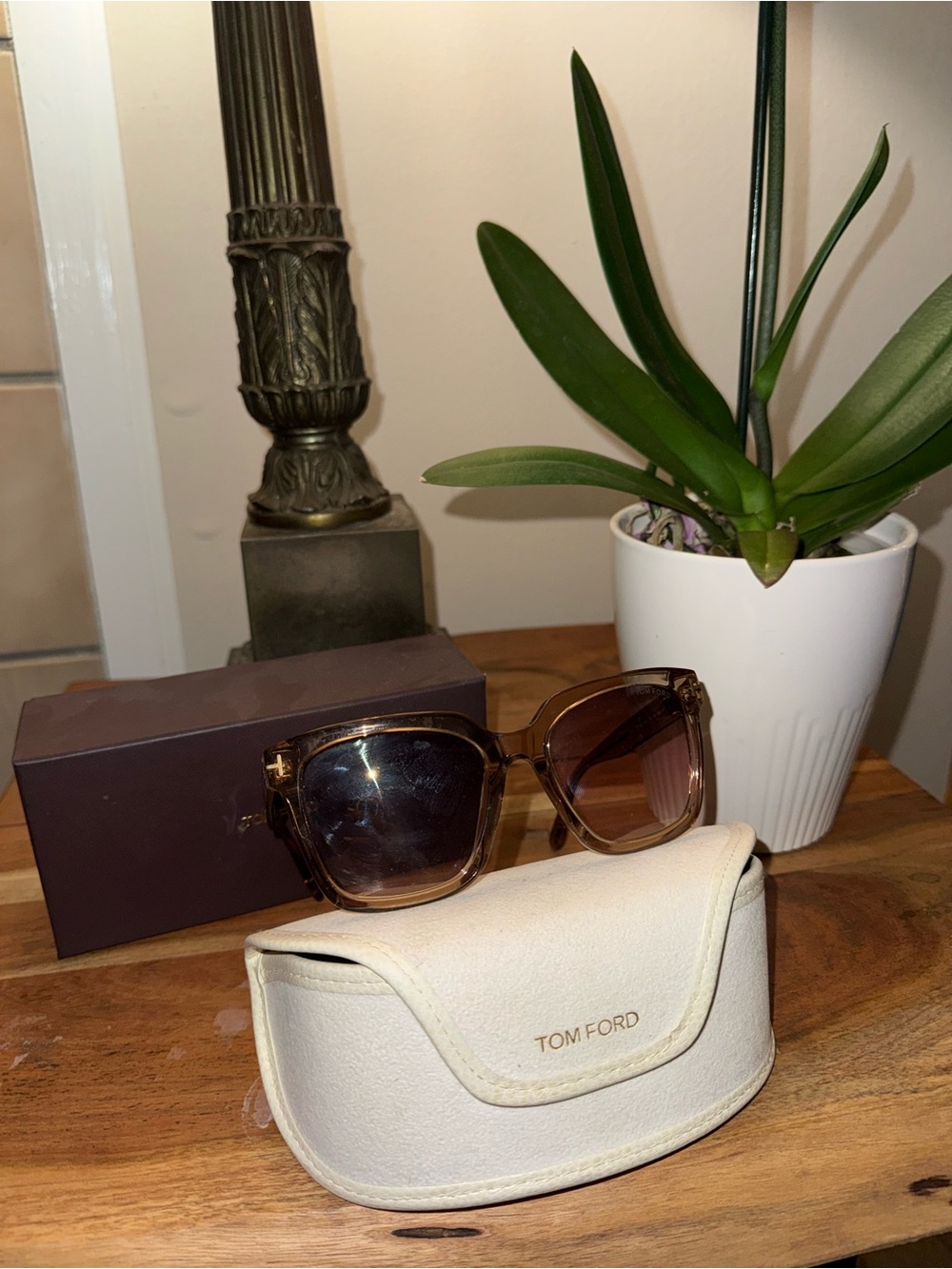 Tom Ford Women's Brown Gradient Square Sunglasses